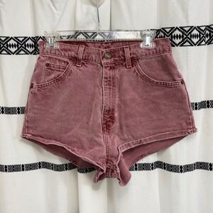 Vintage Levi's High Rise Cut Off Shorts Pink Denim Raw‎ Hem Distressed 14" Waist